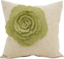 Saro Lifestyle Rose Flower Statement Throw Pillow, 18 x 18""