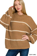 Zenana Oversize Striped Sweater