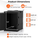 91 Qt Insulated Food Pan Carrier with Door Shafts-Black