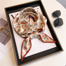 Thin Houndstooth Silk Scarf - Hair Tie