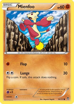 Mienfoo 056/111 - XY  Furious Fists Reverse Holofoil
