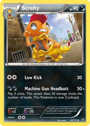 Scrafty 067/111 - XY  Furious Fists