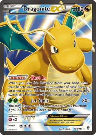 Dragonite EX (Full Art) 108/111 - XY  Furious Fists Holofoil
