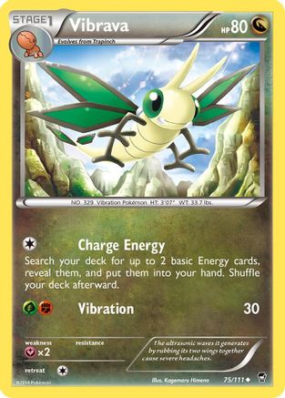 Vibrava 075/111 - XY  Furious Fists Reverse Holofoil