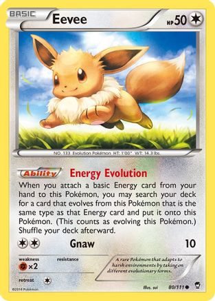 Eevee 080/111 - XY  Furious Fists Reverse Holofoil