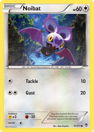 Noibat 087/111 - XY  Furious Fists Reverse Holofoil