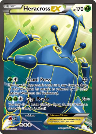 Heracross EX (Full Art) 105/111 - XY  Furious Fists Holofoil