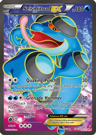 Seismitoad EX (Full Art) 106/111 - XY  Furious Fists Holofoil