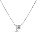 10K White Gold Diamond Accent "A" Initial Bubble Pendant Necklace