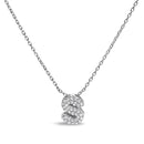 10K White Gold Diamond Accent "A" Initial Bubble Pendant Necklace