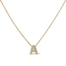 10K White Gold Diamond Accent "A" Initial Bubble Pendant Necklace