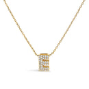 10K White Gold Diamond Accent "A" Initial Bubble Pendant Necklace