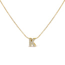 10K White Gold Diamond Accent "A" Initial Bubble Pendant Necklace