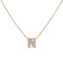 10K White Gold Diamond Accent "A" Initial Bubble Pendant Necklace