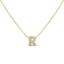 10K White Gold Diamond Accent "A" Initial Bubble Pendant Necklace