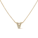 10K White Gold Diamond Accent "A" Initial Bubble Pendant Necklace