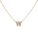 10K White Gold Diamond Accent "A" Initial Bubble Pendant Necklace