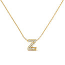 10K White Gold Diamond Accent "A" Initial Bubble Pendant Necklace