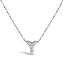 10K White Gold Diamond Accent "A" Initial Bubble Pendant Necklace