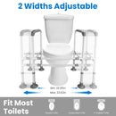 Toilet Safety Rails for Elderly Adjustable Toilet Safety Rails Stand Alone Toilet Safety Frame with Adjustable Heights Width for Elderly Pregnant Pati