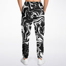 Black and White Oil Spill Unisex Cargo Joggers (Fleece Lined)