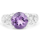 3.30 Carat Genuine Amethyst .925 Sterling Silver Ring