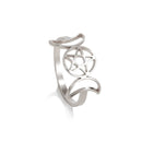 Temperament Wild Couple Ornament Double Moon Pentagram Stainless Steel Ring