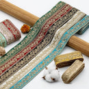 Ethnic Chiffon Collar Trim - Gold Embroidery, 10 Colors