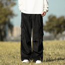 Autumn Winter Straight Wide-Leg Corduroy Overalls Men
