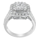 10K White Gold Diamond Cluster Ring (1 Cttw, H-I Color, SI2-I1 Clarity) - Size 6-1/2