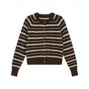 Womens Elegant Contrasting-Color Striped Sweater