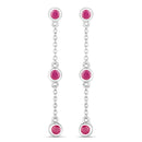 0.78 Carat Genuine Ruby .925 Sterling Silver Earrings