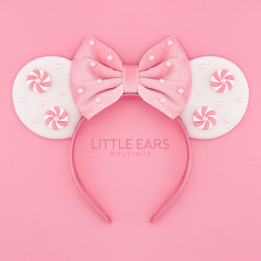Pink Velvet Christmas Mickey Ears