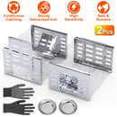 2Pcs Humane Rat Trap Catch and Release Live Mouse Cage Traps with Automatic Continuous Cycle Trapping for Chipmunk Rodent Mouse Small Animals