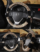 Leopard Print Winter Plush Steering Wheel Cover