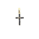 .21ct Sapphire Cross Religious Pendant 10KT Yellow Gold