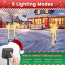 8-Pack Christmas Solar Stake Lights | 64LED Star Pathway Lights with 8 Modes, IP64 Waterproof