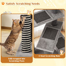 93 CM Tall Cat Tree Kitten Tower with Sisal and Jute Scratching Posts-Gray