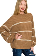 Zenana Oversize Striped Sweater