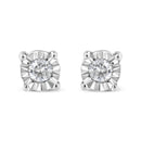 10K Yellow Gold Plated .925 Sterling Silver 1/10 Cttw Round Brilliant-Cut Diamond Miracle-Set Stud Earrings (J-K Color, I3 Clarity)