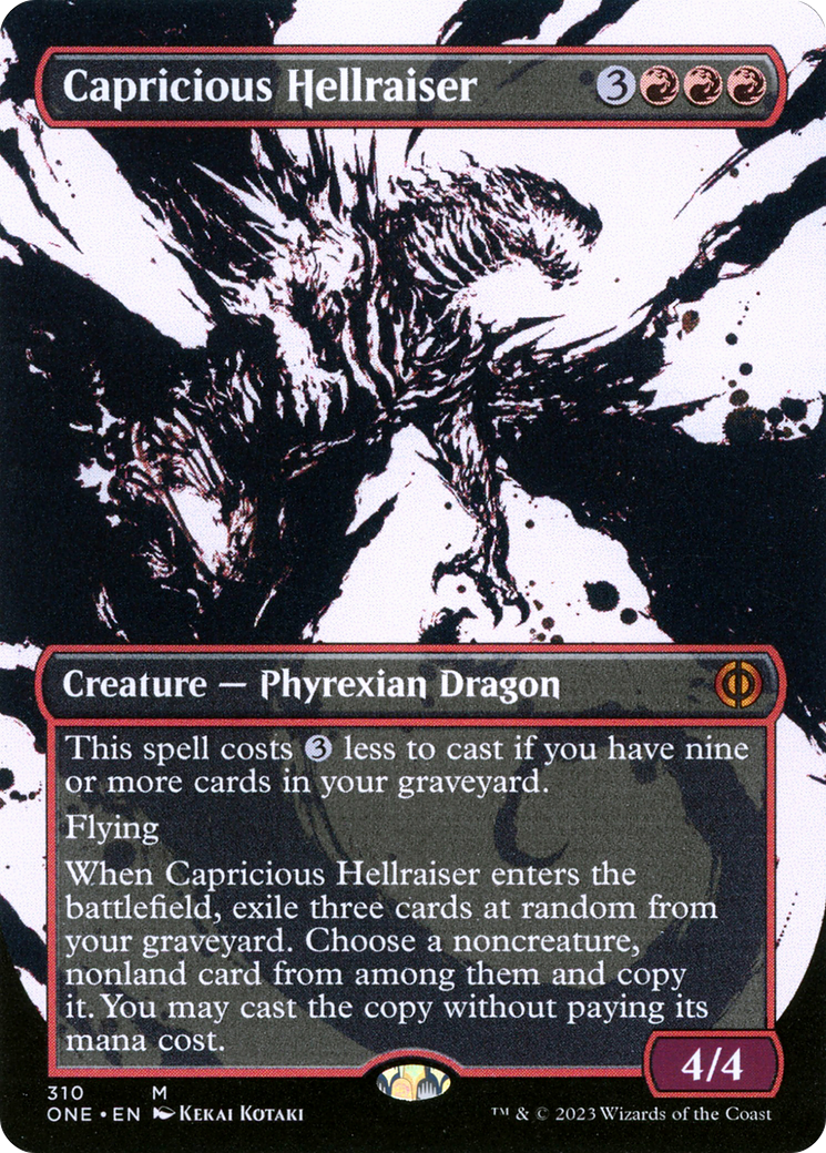 Capricious Hellraiser (ONE-310) - Phyrexia: All Will Be One: (Showcase) (Borderless) Foil