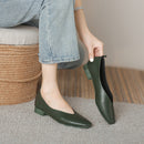 French Low Heel Square Toe Low-cut Shoes