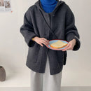 Alpaca Wool Hooded Double-faced Wool Coat
