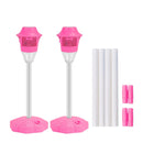 2Pack 3 In 1 Standing Bubble Machines with Colorful Lights and Music Rechargeable Bubble Maker Stands with 2 Modes 3 Adjustable Height for Party Weddi