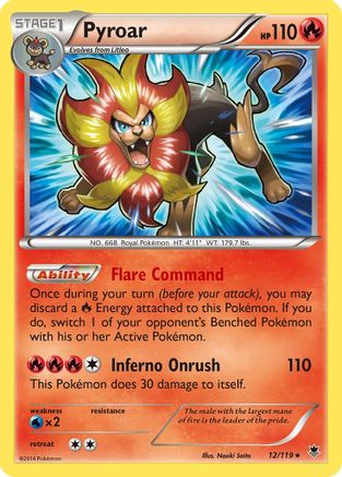 Pyroar 012/119 - XY  Phantom Forces Holofoil