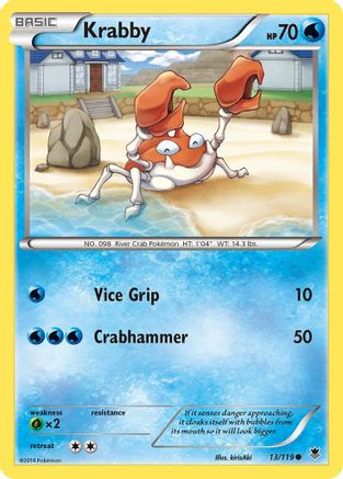 Krabby 013/119 - XY  Phantom Forces Reverse Holofoil