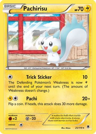 Pachirisu 025/119 - XY  Phantom Forces Reverse Holofoil