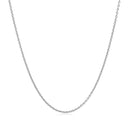 14k White Gold Round Cable Link Chain 1.1mm