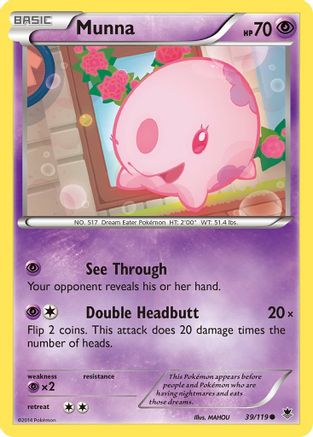 Munna 039/119 - XY  Phantom Forces Reverse Holofoil