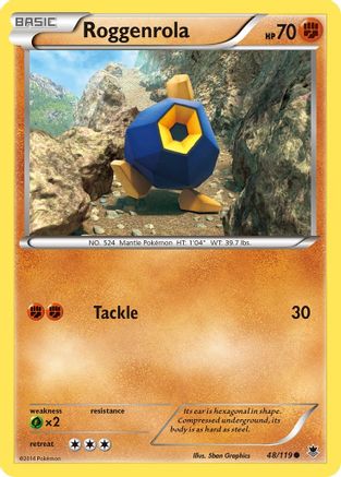 Roggenrola 048/119 - XY  Phantom Forces Reverse Holofoil